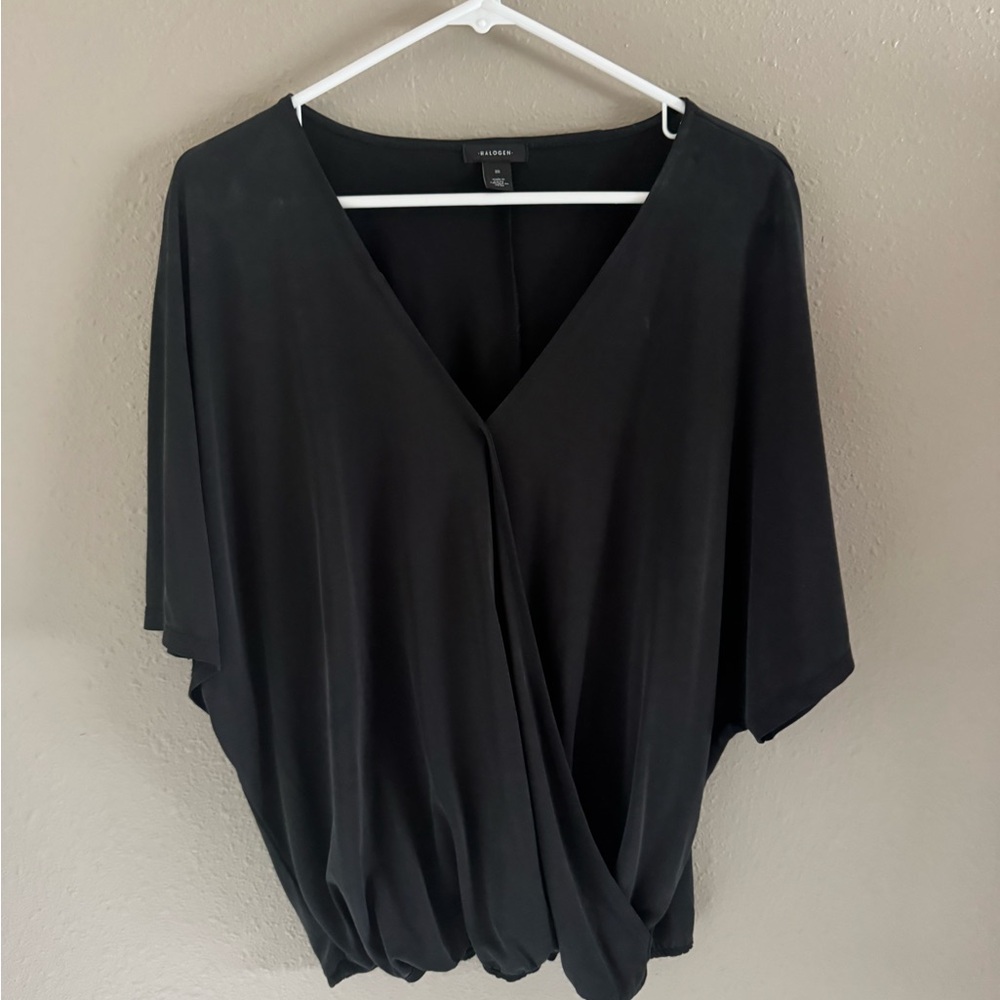Halogen Black Draped Top